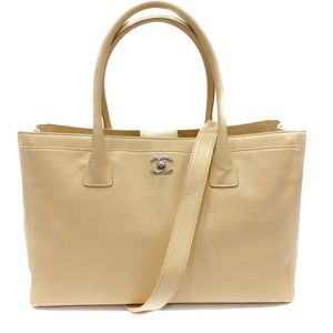Chanel Cerf Tote Nude Beige Leather M